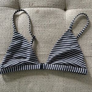 Acacia Swimwear Navy and White Striped Bikini Top